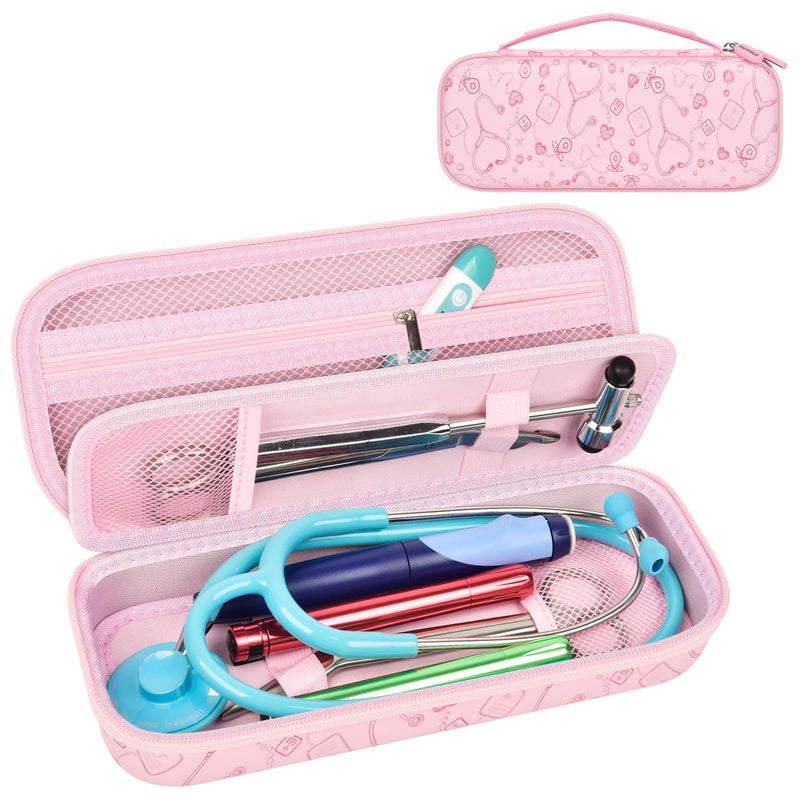 PAIYULE Stethoscope Case for 3M Littmann Classic III Monitoring/Lightweight II S.E/MDF Acoustica/Cardiology IV Diagnostic Stethoscopes, with Storage Divider for Doctor Nurse Accessories-Pink(Box Only) Pink