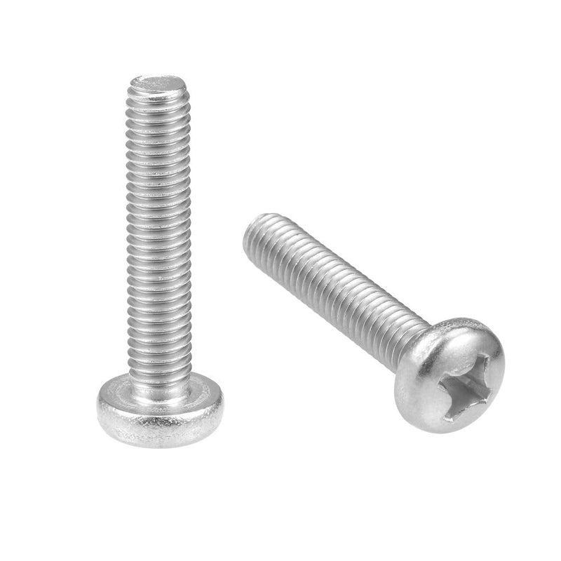 [Australia - AusPower] - uxcell M6x30mm Machine Screws Pan Phillips Cross Head Screw 304 Stainless Steel Fasteners Bolts 10Pcs 