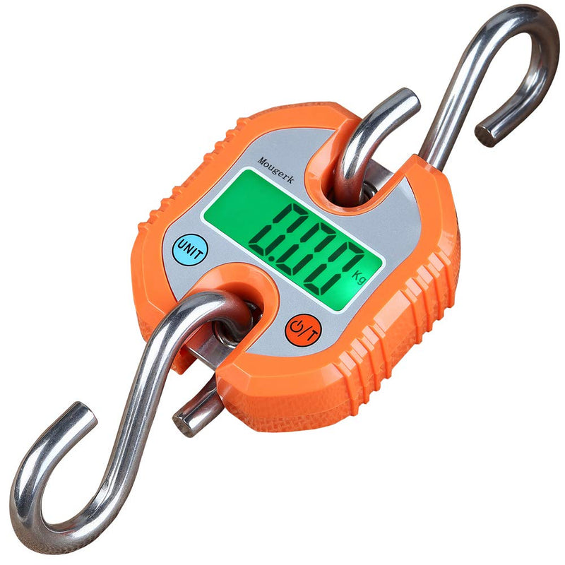 [Australia - AusPower] - Digital Hanging Scales Portable Heavy Duty Crane Scale 150 kg 300 lb 2 AAA Batteries(Not Included) (Orange) Orange 