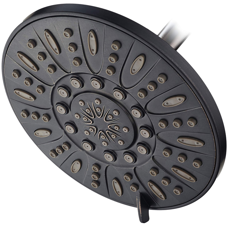 AquaDance OIL RUBBED BRONZE High Pressure 6-Setting 7" Rain Shower Head – Angle Adjustable, Anti-Clog Showerhead Jets, Tool-Free Installation - USA Standard Certified - U.S. Brand 2.5 Gallons Per Minute