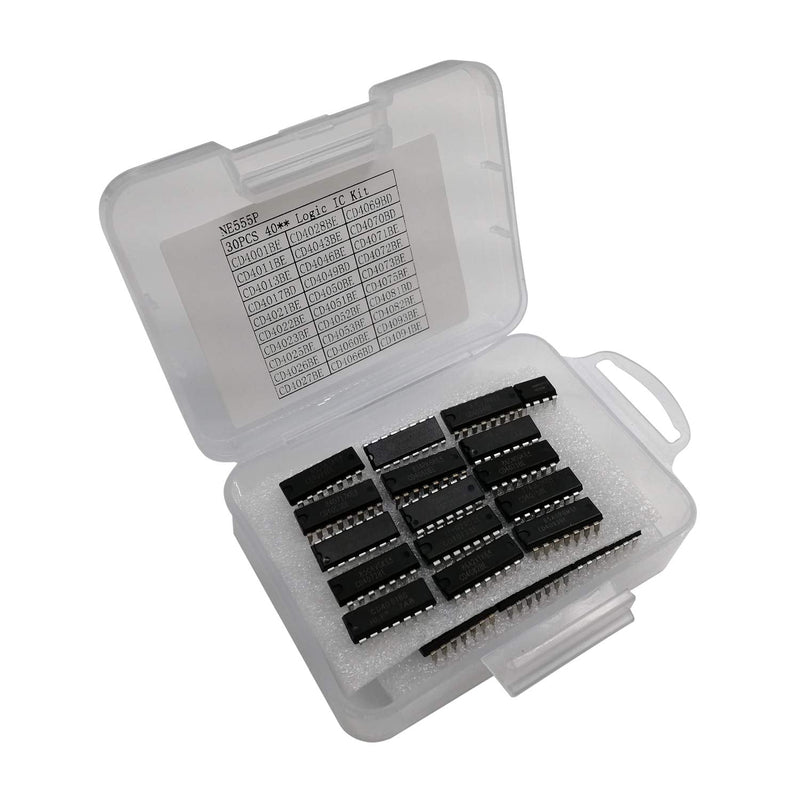 [Australia - AusPower] - 30PCS CMOS Logic IC Kit(4001 4011 4013 4017 4021 4022 4023 4025 4026 4027 4028 4043 4046 4049 4050 4051 4052 4053 4060 4066 4069 4070 4071 4072 4073 4075 4081 4082 4093 4094) + 1PCS NE555 Total 31PCS 