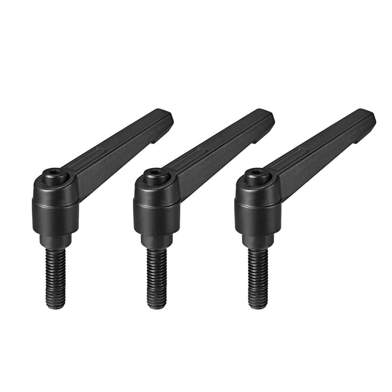 [Australia - AusPower] - uxcell M8 x 25mm Handle Adjustable Clamping Lever Thread Push Button Ratchet Male Threaded Stud Knobs Locking Rotating Screw Handles Quick Release Bolt Black 3pcs M8x25mm 