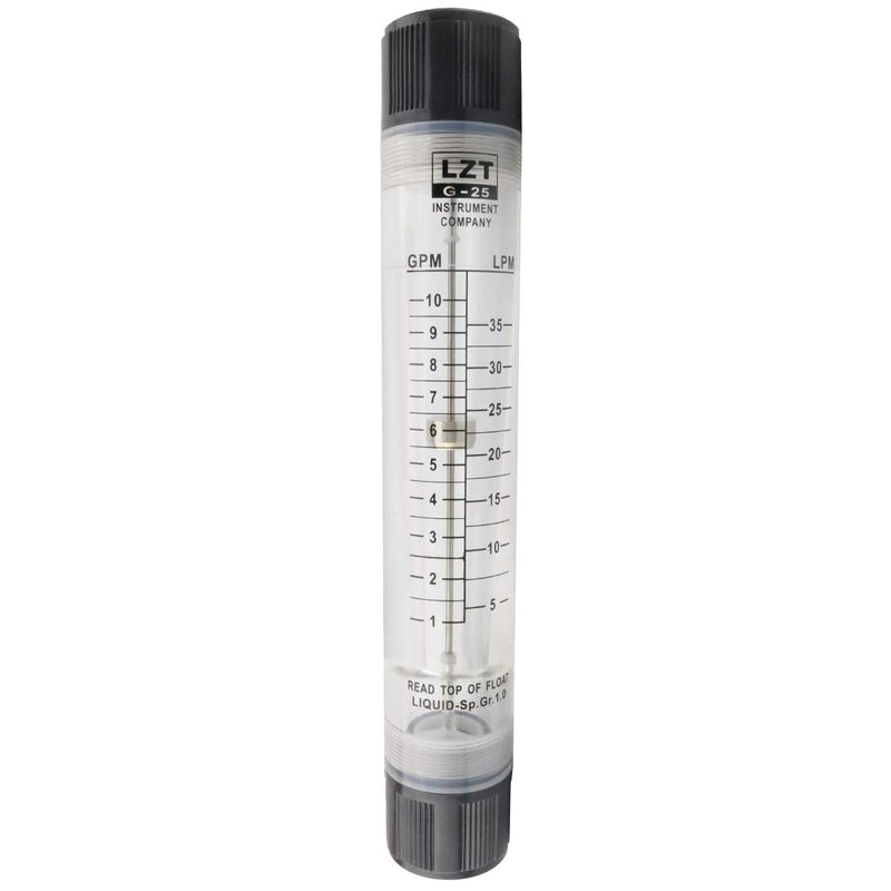 [Australia - AusPower] - 5-35LPM Inline Clear Acrylic Water Flowmeter 1PT Dia Threads 