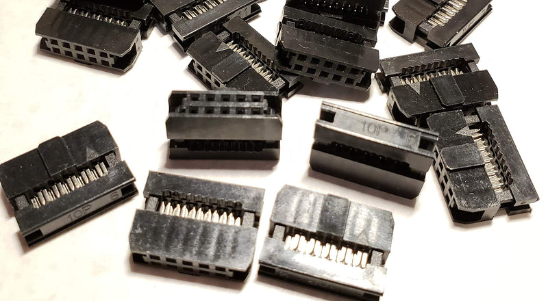 [Australia - AusPower] - Connectors Pro 2X5 10-Pin 2mm 25 Sets Female Connectors, 2.0mm 0.079" Dual Row Mini IDC Sockets for 1mm Flat Ribbon Cable, 25-Pack 