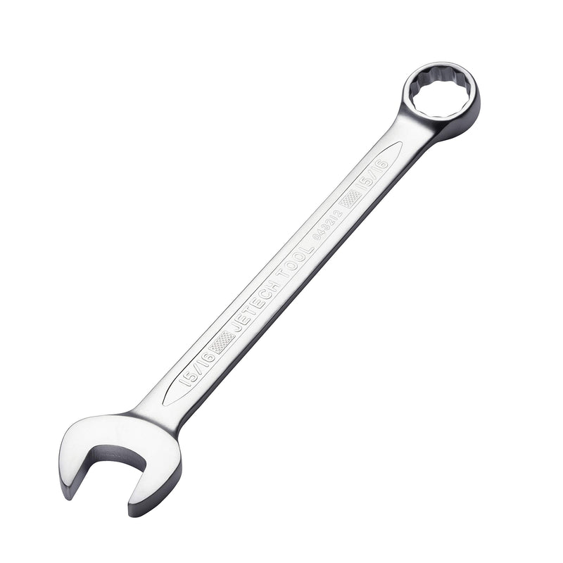 [Australia - AusPower] - Jetech 15/16 Inch Combination Wrench - Industrial Grade Spanner with 12-Point Design, 15-Degree Offset, Made with Durable Chrome Vanadium Steel, SAE Single SAE 15/16" 