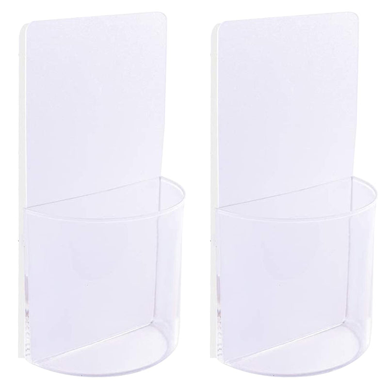 [Australia - AusPower] - Remote Control Holder Wall Mount Damage-Free (2 pack), Clear Media Organizer Storage Box, Table and Nightstand Convenient Remote Caddy 