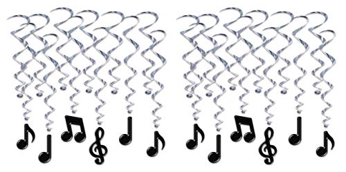 Musical Notes Whirls Pack of 2, 17.5" - 32" Musical Notes Whirls (24-Pack)
