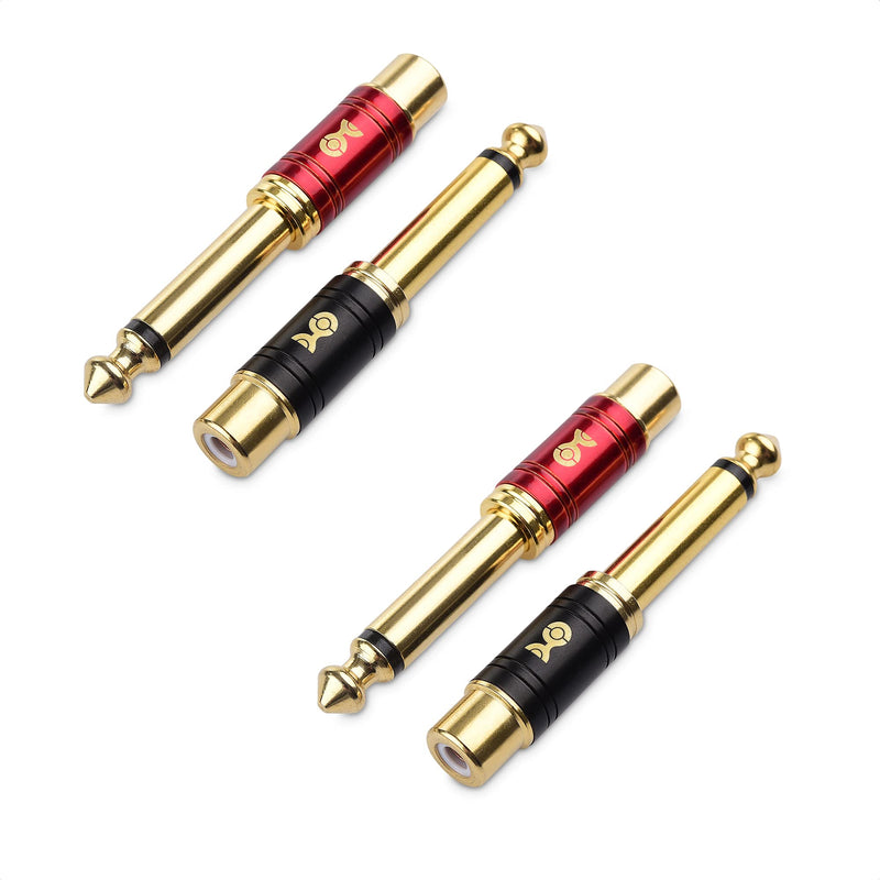 [Australia - AusPower] - Cable Matters 4-Pack RCA to 1/4 Adapter (1/4 to RCA Adapter) 