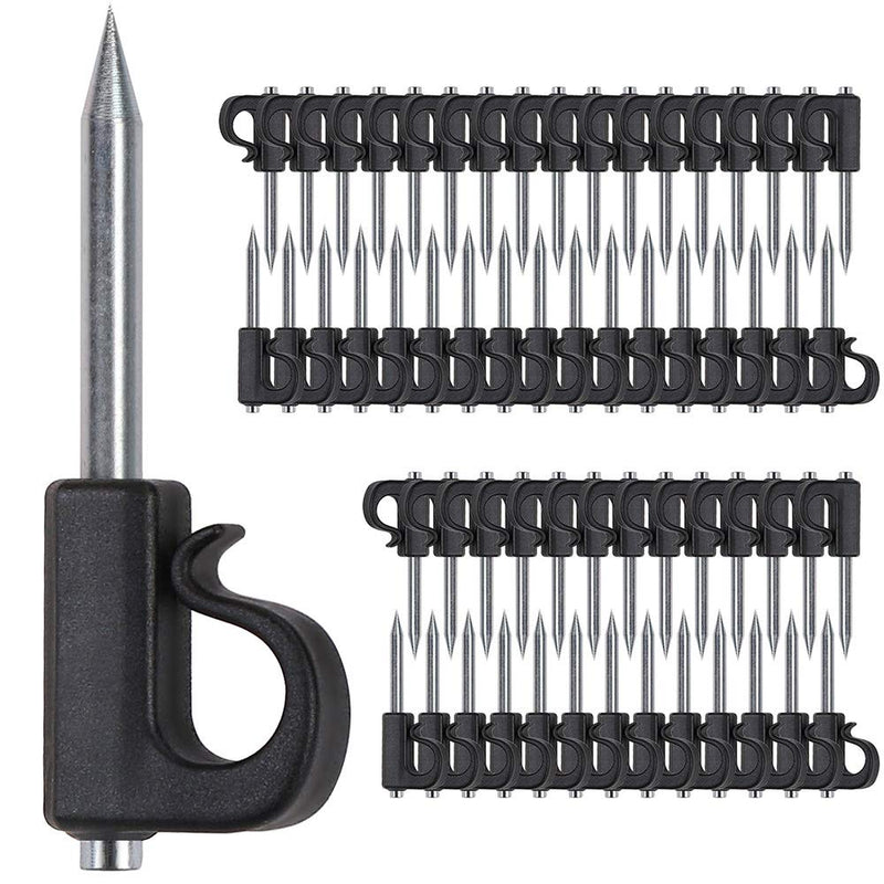 [Australia - AusPower] - SELEWARE 20 Pieces Q-Hanger, Home Christmas Lights Hanger Hooks for Easy Release Outdoor Wire and Fairy Lights, Heavy Duty 40 LB Capacity 20pcs Black 