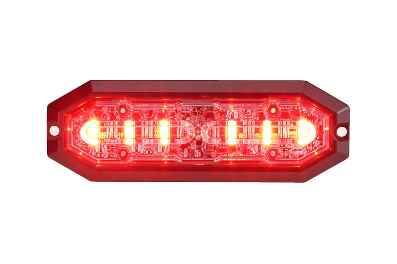 [Australia - AusPower] - UT01 Surface Mount Warning Emergency Strobe Grille Light Head [SAE class 1] [Dual Color] [IP68] for Police and Tow Truck Construction Vehicle A/B/R/W (Red, 6 LED) Red 