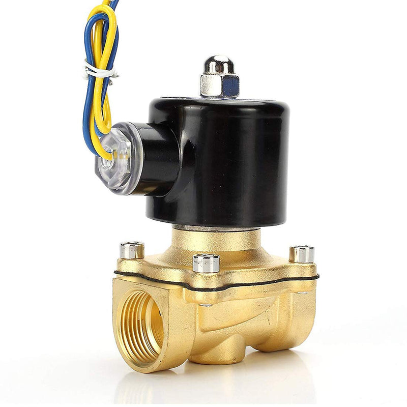 Beduan Brass Electric Solenoid Valve, 1/2" 110V Air Valve Normally Colsed for Water Air Gas Fuel Oil AC110V 1/2"NPT