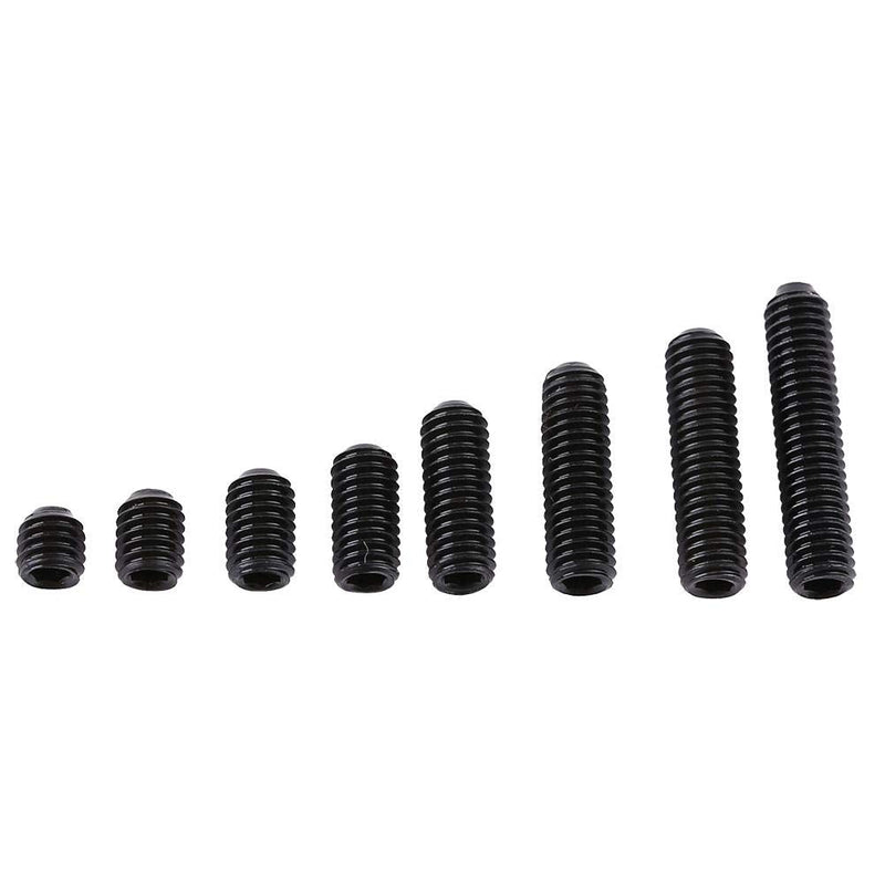 [Australia - AusPower] - Fdit 200pcs M3 Black Carbon Steel Socket Cup Point Grub Set Screw Assortment 