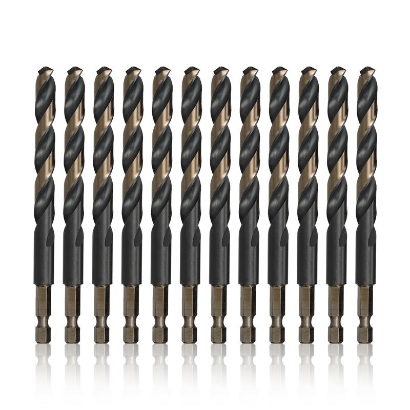 1/4" Quick Change Hex Shank High Speed Steel Drill Bit, KFDHEX Series (Pack of 12) 1/4 in