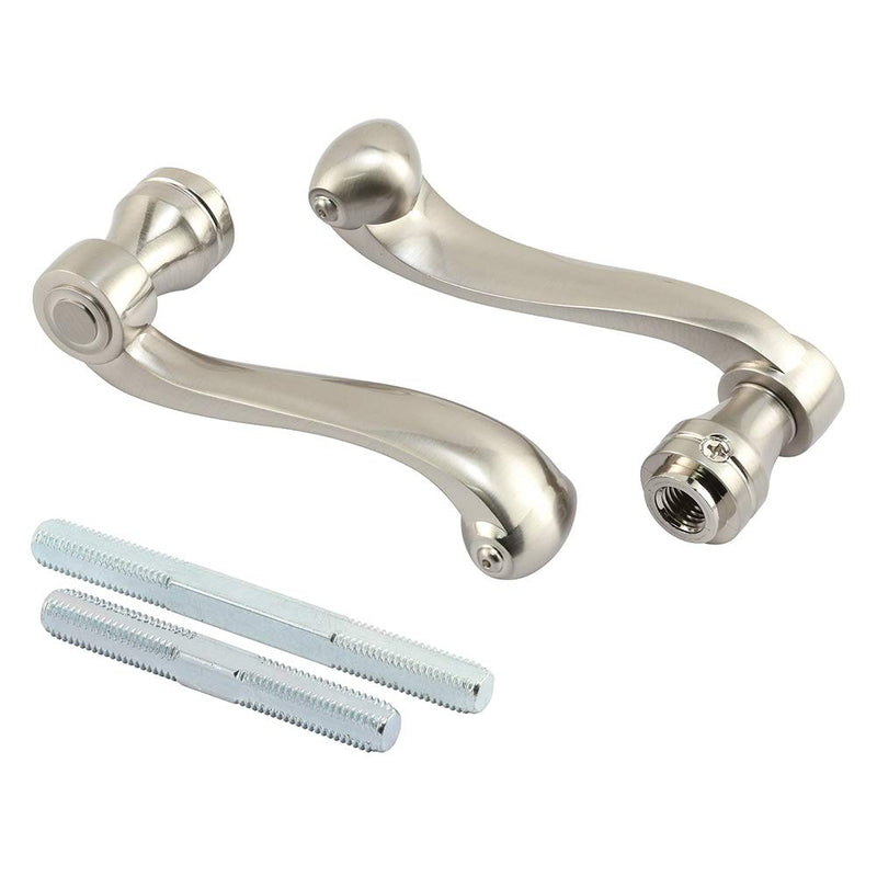 Prime-Line E 2663 French Colonial Door Levers, Heavy Weighted Casting Design, Satin Nickel, 1 Set 1/4 Inch