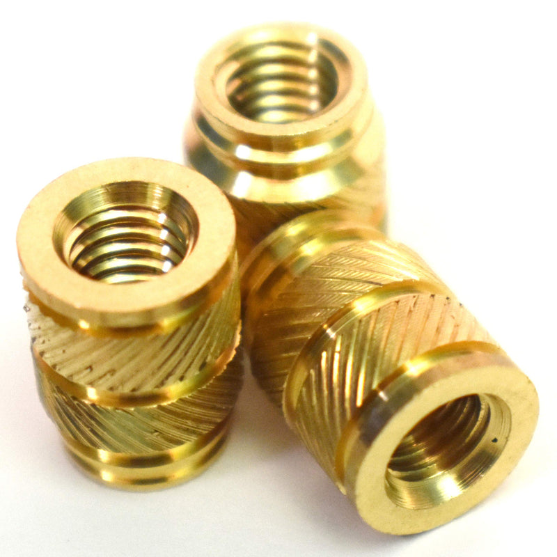 [Australia - AusPower] - [ J&J Products, Inc ] M6 Brass Insert 20pcs,9.5mm OD, 12.7 mm Length, Female M6 Thread, Press Fitting or Heat Sink or Injection Molding Type, 20 pcs 