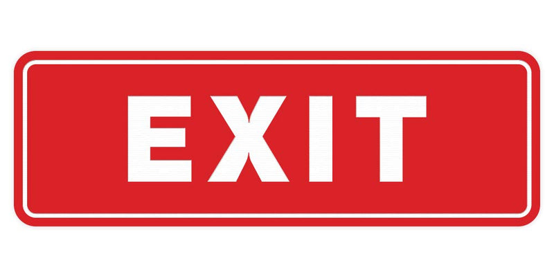 [Australia - AusPower] - Standard Exit Wall or Door Sign | Durable Plastic and Easy Installation | Double-Sided Foam Adhesive Tape -Red - Small (1 Pack) 2 x 6" - Small (1 Pack) Red 