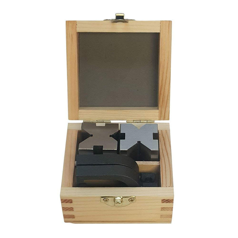 [Australia - AusPower] - AI 1-5/8'' x 1-1/4'' x 1-1/4'' Precision V Blocks & Clamp Set Steel Gauge Machinist Tool 