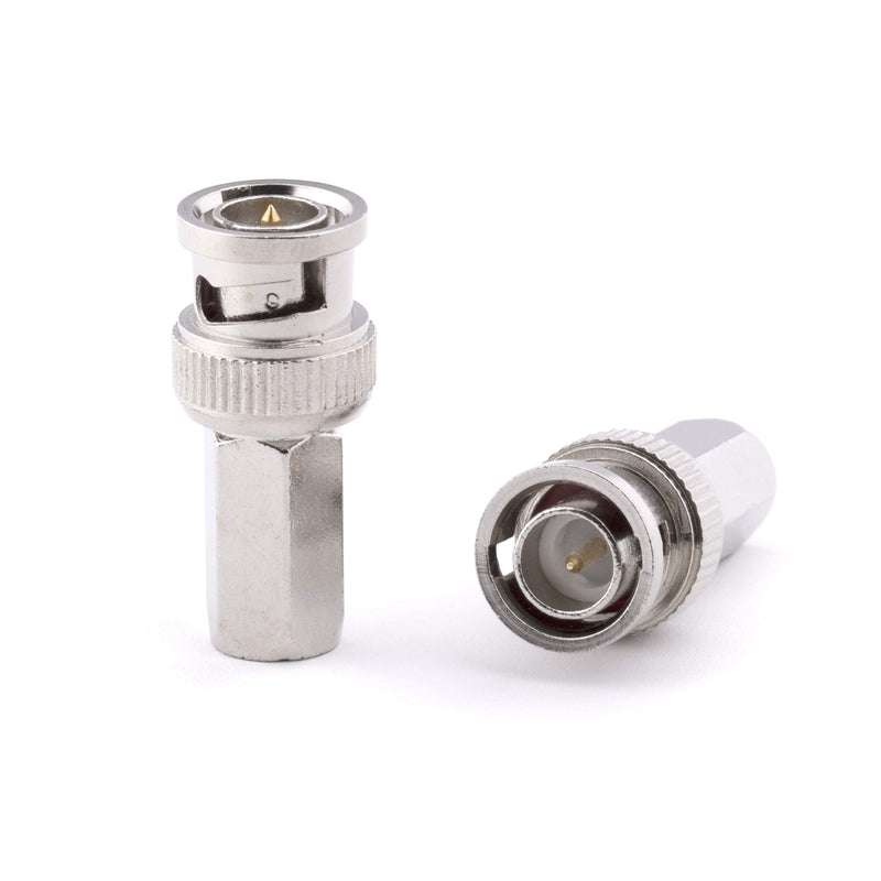 [Australia - AusPower] - THE CIMPLE CO RG6 Coaxial Cable Connector, Screw On (Twist On) - SDI, HD-SDI, CCTV, Security, Video Card, Camera, Solderless - RG6 - Pack of 10 10 Pack Silver RG6 