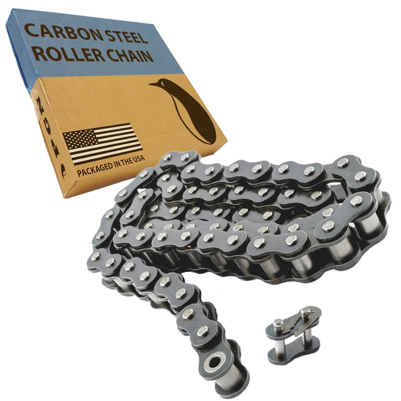 [Australia - AusPower] - PGN #35 Roller Chain - 4 Feet + Free Connecting Link - Carbon Steel Chains for Bycicles, Mini Bikes, Motorcycles, Go-Karts, Home and Industrial Machinery - 128 Links 