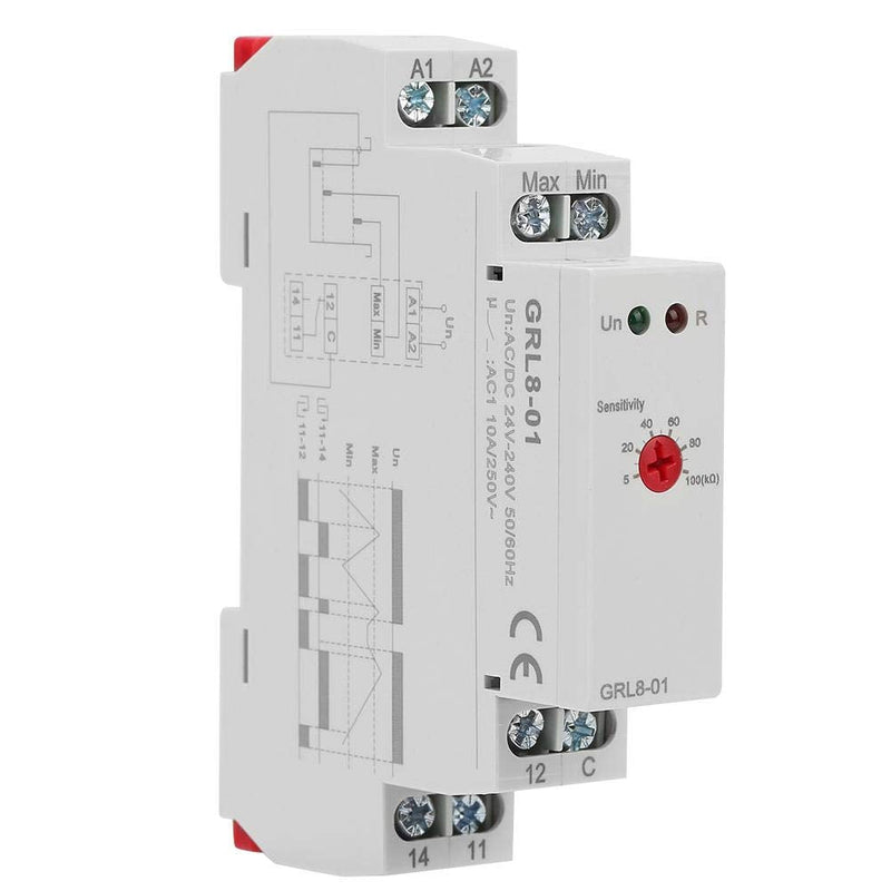 [Australia - AusPower] - Liquid Level Controller,GRL8-01 Liquid Level Control Relay Water Level Controller 10A (AC/DC 24V-240V) 