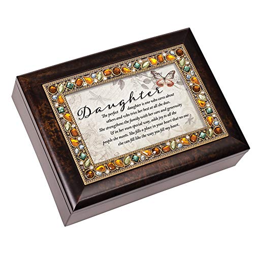 Cottage Garden Daughter You Fill My Heart Amber Earth Tone Jeweled Music Box Plays You are My Sunshine