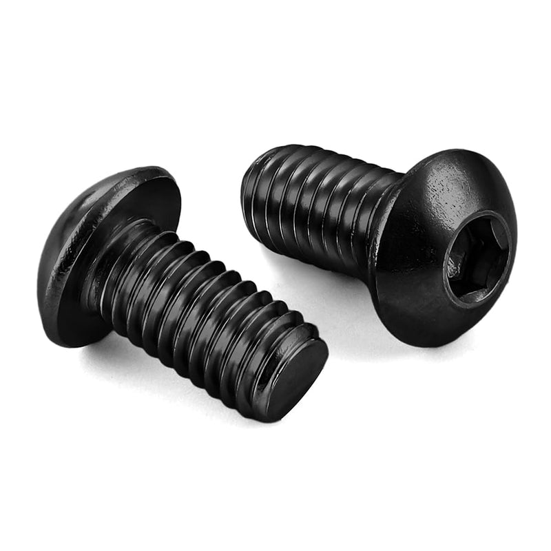 [Australia - AusPower] - 1/4-20 x 1/2" Button Head Socket Cap Screws, Allen Socket Drive, Black Oxide, Grade 10.9 Alloy Steel, Fully Threaded, 50 PCS 1/4-20 x 1/2" 