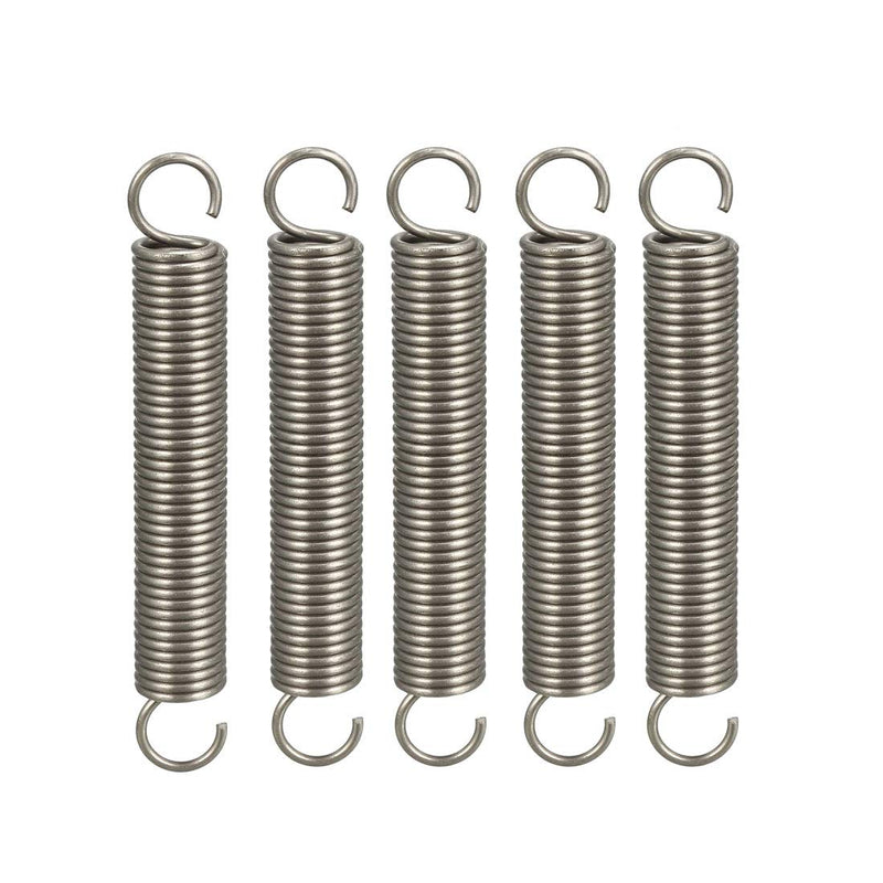 [Australia - AusPower] - uxcell Extended Tension Spring Wire Diameter 0.047" , OD 0.39" , Free Length 2.76" Stainless Steel Small Dual Hook Tension Spring 5pcs 
