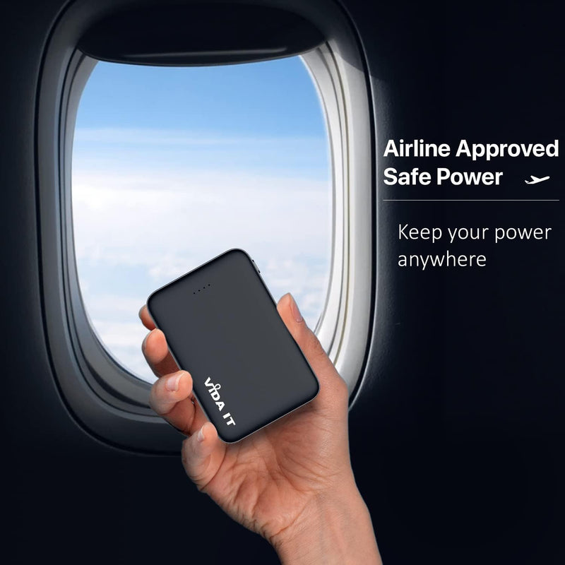 [Australia - AusPower] - Small Portable Charger, Metecsmart Small Power Bank 5V 2A 5000mAh USB External Backup Lightweight Travel Thin Ultra Slim Tiny Mobile Rechargeable Battery Pack for Cell Phones iPhones Samsung Android 