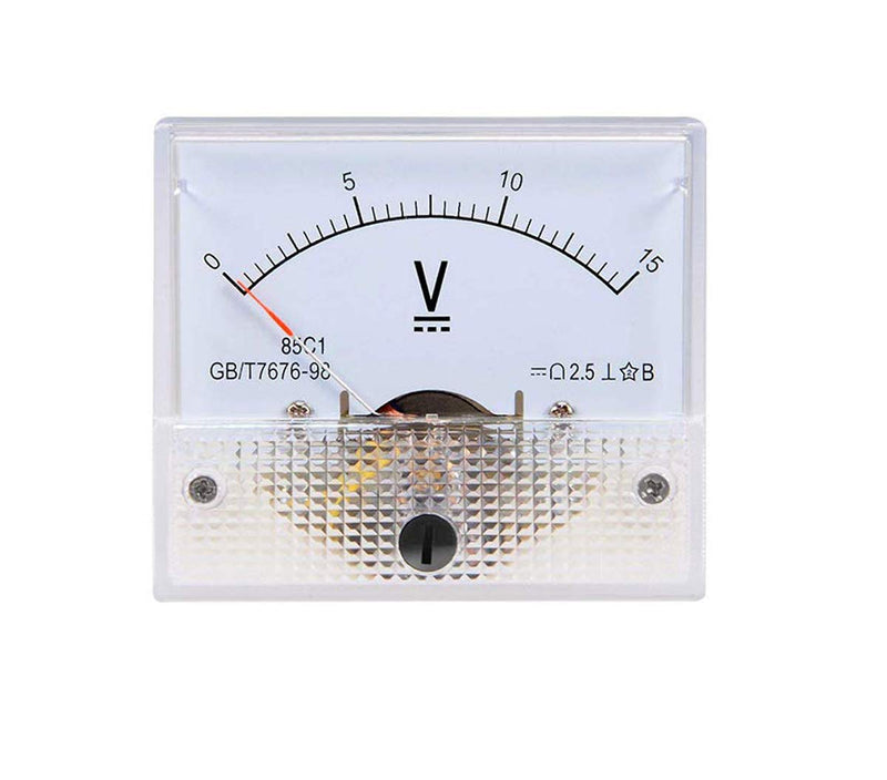 [Australia - AusPower] - YXQ 0-15V Analog Voltmeter Panel 85C1-V Gauge Meter 2.5 Accuracy for Auto Circuit Measurement Tester DC 15V 