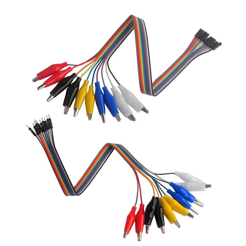 [Australia - AusPower] - Alligator Clip to Breadboard Jumper Wire Test Lead Dupont Cable 10pin 20cm Male Female for Arduino Microbit Nano LED Strip 
