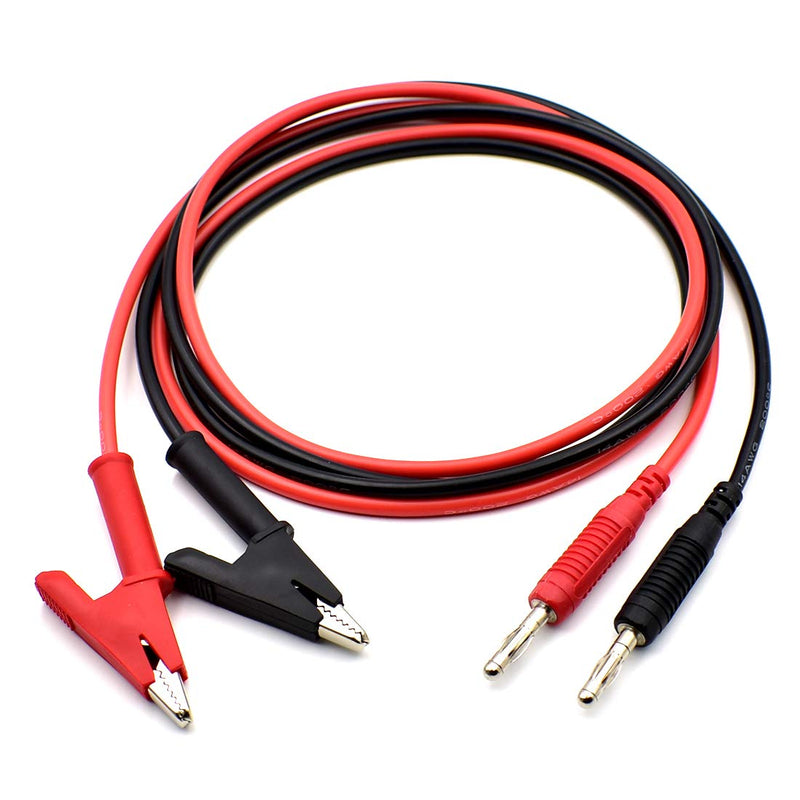 [Australia - AusPower] - 2Pcs 4mm Banana Plug to Alligator Clip Test Lead Wire Cable Set 14AWG for Multimeter Oscilloscope 3 Feet 3 ft 