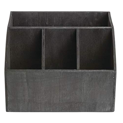 American Metalcraft PWBC7 Poplar Wood Caddy, Black, 7 1/2-Inches 7-1/2" L