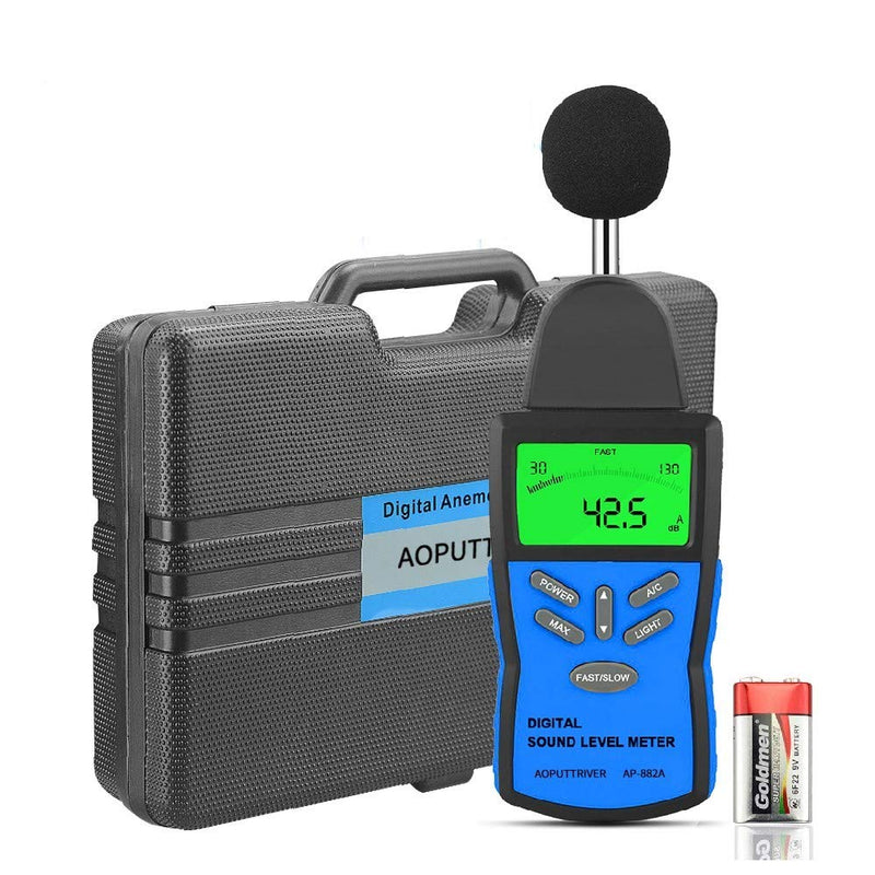 [Australia - AusPower] - Decibel Meter, Digital Sound Level Meter AP-882A Sound Monitor Tester Range from 30-130dB, Digital Decibel Meter with LCD Backlight/Max Hold/Sensitivity Adjustment and dBA/C Switch (Battery Included) 882A 