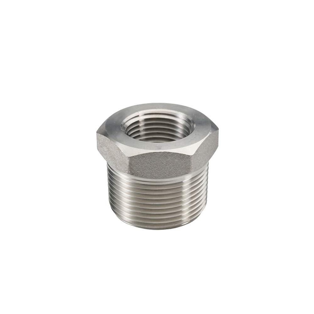 Beduan Stainless Steel Reducer Hex Bushing, 3/4" Male NPT to 1/2" Female NPT, Reducing Cast Pipe Adapter Fitting 3/4 x 1/2 NPT (O.D x I.D: 1" x 3/4") Pack of 1