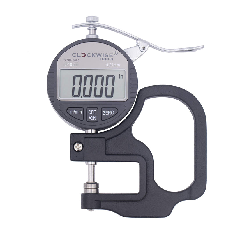 [Australia - AusPower] - Clockwise Tools Digital Thickness Gauge, DTGR-0055 0-0.4 inch/10mm, 0.0005"/0.01mm Resolution Resolution 0.0005"/0.01mm 