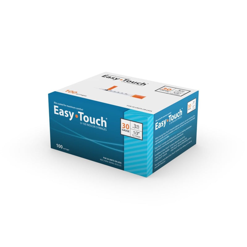 [Australia - AusPower] - EasyTouch U-100 Insulin Syringe with Needle, 30G 0.3cc 1/2-Inch (12.7mm), Box of 100 