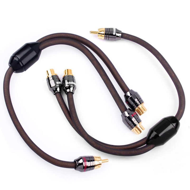 [Australia - AusPower] - LEIGESAUDIO 1ft 1 Male to 2 Female RCA Y Adapter Splitter Connector (2 Pack) (1 Male to 2 Female) 1M2F (Advanced Edition) 