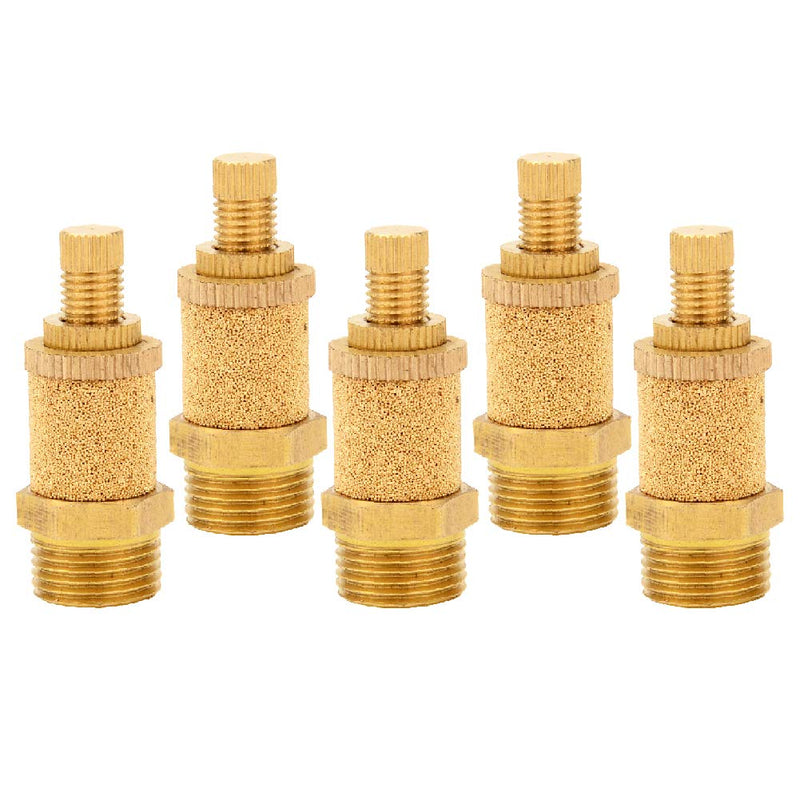 [Australia - AusPower] - Pneumatic PSB Muffler Silnecer, 1/4" NPT Male Thread Air Flow Control Noise Reducer Muffler (Pack of 5) 1/4" NPT (5 pcs) 