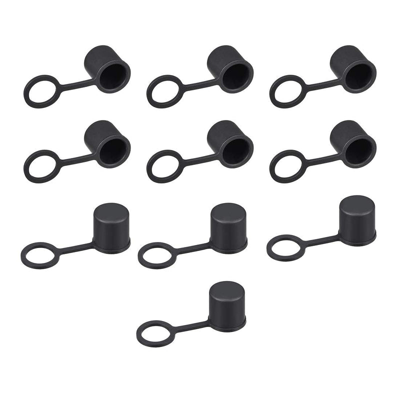 [Australia - AusPower] - uxcell 10pcs BNC Silicone Protectors Cap Port Cover Anti Dust Black 