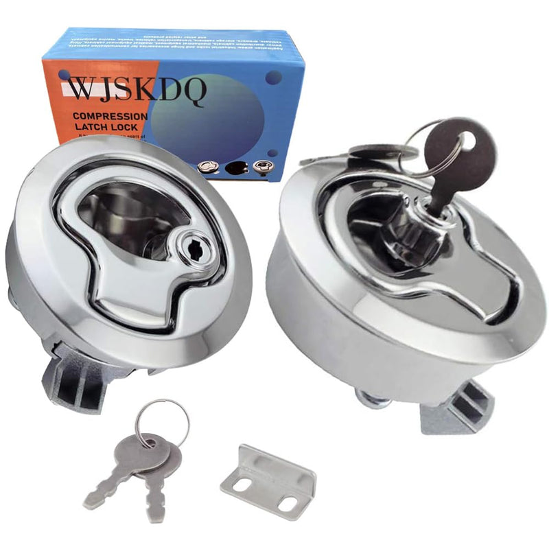 WJSKDQ Boat Latches Flush Pull Slam Latch for Boat Boor Latches Handle Keyed Lock Locking Style Silver/Black 2pcs/4pcs 2