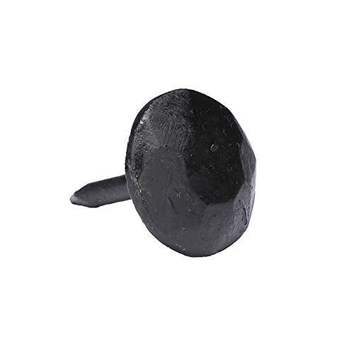 Set of 25 Round Iron Clavos Decorative Nails, 1 X 1 Inch, Hand-Forged, Natural Black Finish 1" X 1" (25 Pk)