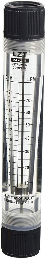 [Australia - AusPower] - 2-20 GPM Water Tube Design Liquid Flowmeter Measure 1"PT Dia Input 