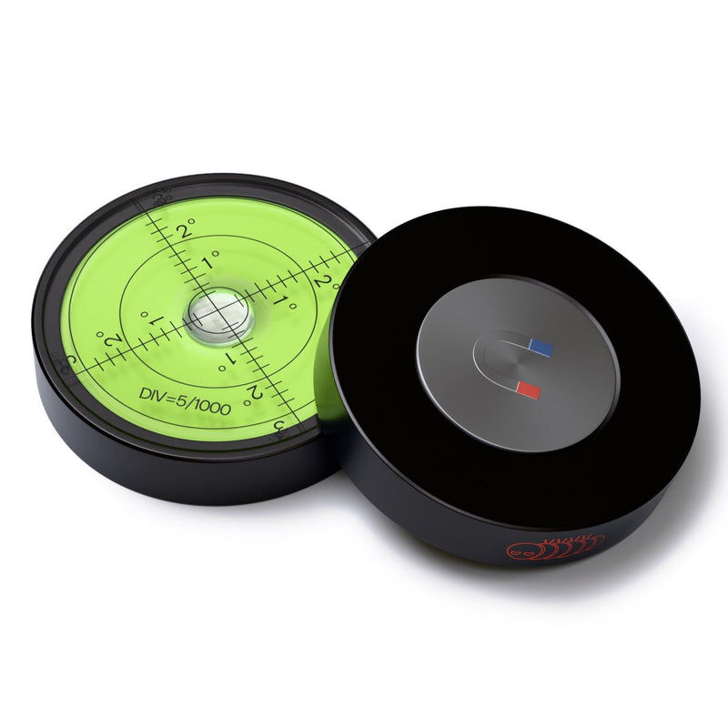 [Australia - AusPower] - Magnetic Metal Large Spirit Bubble Level 60mm Diameter, (2 23/64 in), Surface Level - Metal Housing, Bulls Eye Bullseye, Green/Black 