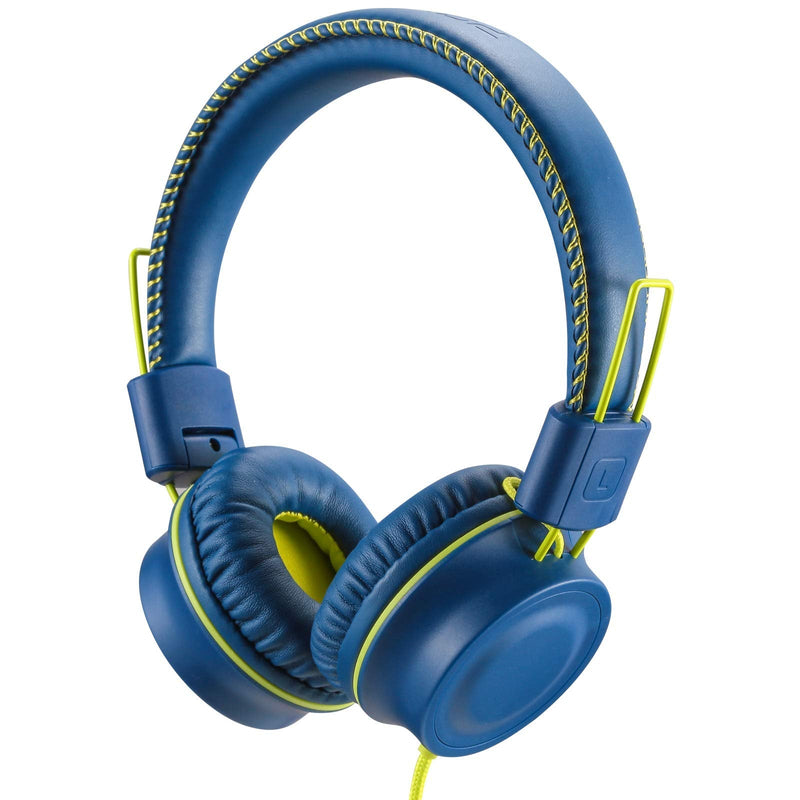 [Australia - AusPower] - POWMEE M2 Kids Headphones Wired Headphone for Kids,Foldable Adjustable Stereo Tangle-Free,3.5MM Jack Wire Cord On-Ear Headphone for Children/Teens/Girls/School/Kindle/Airplane/Plane/ (Blue) Blue 