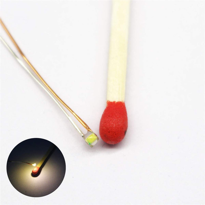 [Australia - AusPower] - 25pcs Pre-soldered Micro Litz Wired Leads Warm White SMD Led 0603 + Muti-Resistor New (2)Warm White 25 Count (Pack of 1) 