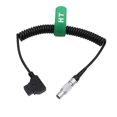 DC Power Cable Coiled for Canon C300 MK II / C200 / C200B Camera, D-tap to 4 Pin V-Mount 16.7V DC Coiled cable Straight 4-pin