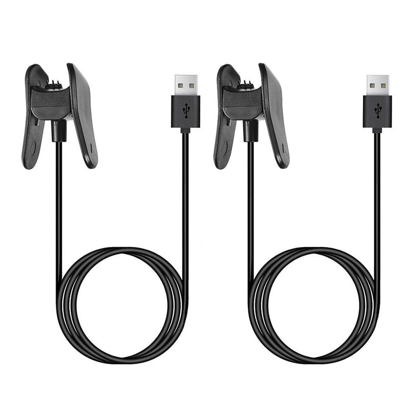 [Australia - AusPower] - Charger for Garmin Vivosmart 4, Replacement Charging Data Cable Clip Cord for Garmin Vivosmart 4 (Black, 2Pack) 