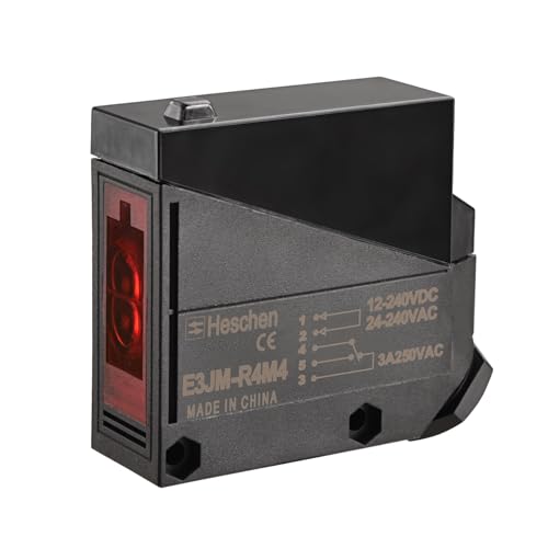 Heschen Photoelectric Switch E3JM-R4M4 DC12-240V 3A 250VAC 30VDC 24-240VAC Diffuser Type Detection Distance 4 m