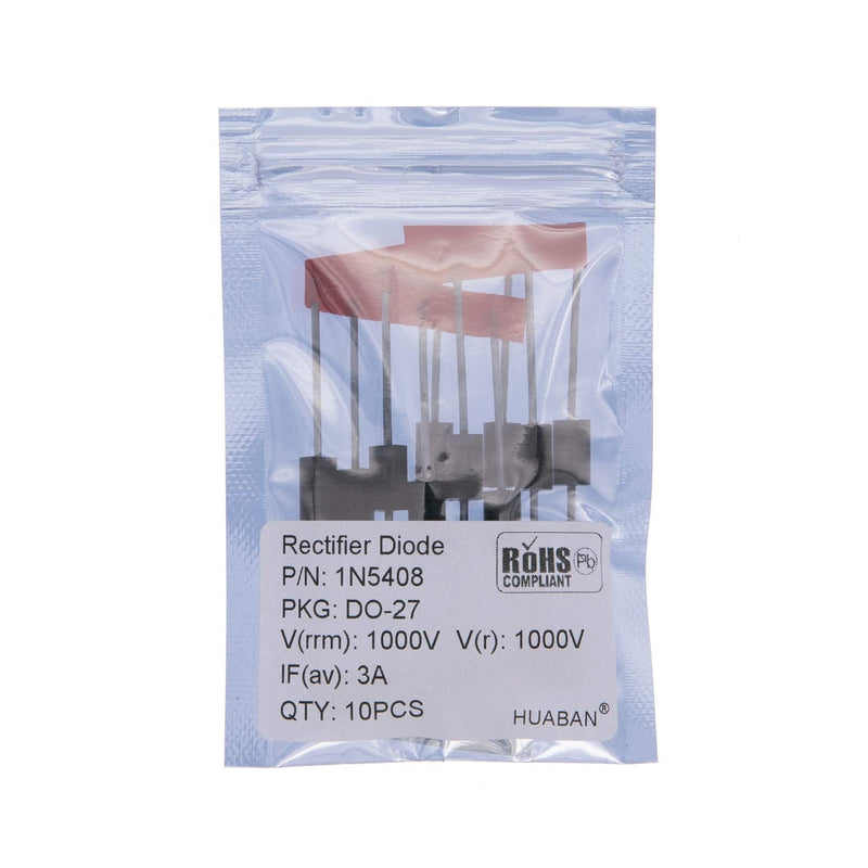 [Australia - AusPower] - 10PCS 1N5408 Rectifier Diode 3A 1000V DO-201AD (DO-27) Axial 5408 3 Amp 1000 Volt 1N5408 (3A 1000V) 10 