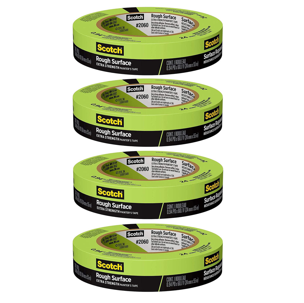 Scotch Painter's Tape 2060-1A 2060 Masking Tape, 1-Inch by 60-Yard, Green, 4 Pack